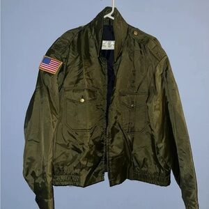 Men’s Medium Wind Champ Army Green Jacket military USA Slick